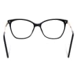 Plusy +2.00 damskie okulary do czytania korekcyjne Kocie Oczy z flexami ST320 czarno-złote
