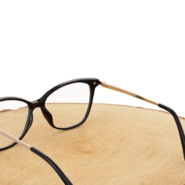 Plusy +2.00 damskie okulary do czytania korekcyjne Kocie Oczy z flexami ST320 czarno-złote