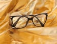 Plusy +2.50 damskie okulary do czytania korekcyjne Kocie Oczy z flexami ST320 czarno-złote