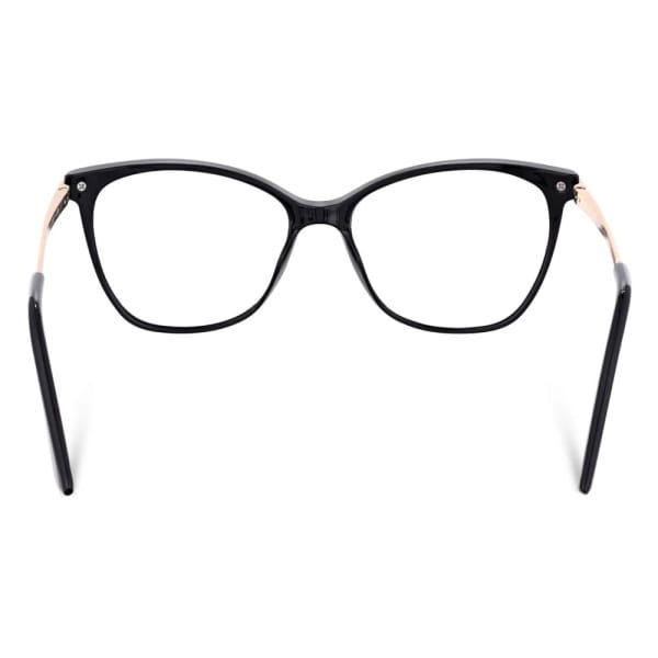 Plusy +2.50 damskie okulary do czytania korekcyjne Kocie Oczy z flexami ST320 czarno-złote