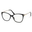 Plusy +2.50 damskie okulary do czytania korekcyjne Kocie Oczy z flexami ST320 czarno-złote