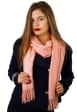Jednokolorowy Szalik damski duży Cashmere frędzle SZA-02 kolor łososiowy