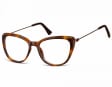 Okulary oprawki zerówki korekcyjne Kocie Oczy Sunoptic AC8E bursztynowe