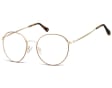 Lenonki okrągłe Okulary oprawki optyczne 915A złoto-brązowe
