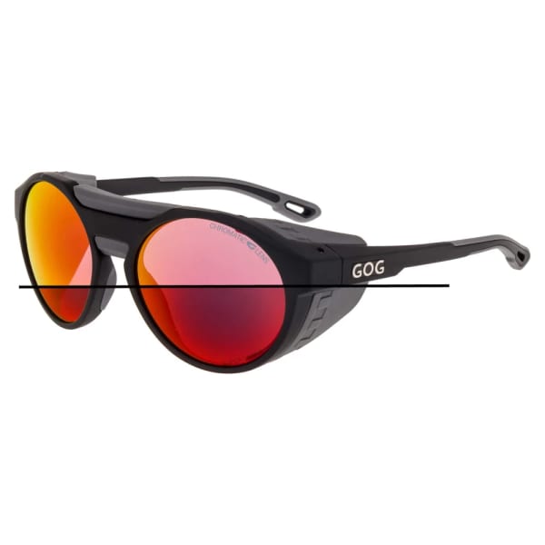 Górskie okulary z osłonkami przeciwsłoneczne fotochromowe GOG E495-2 w kat.2-4