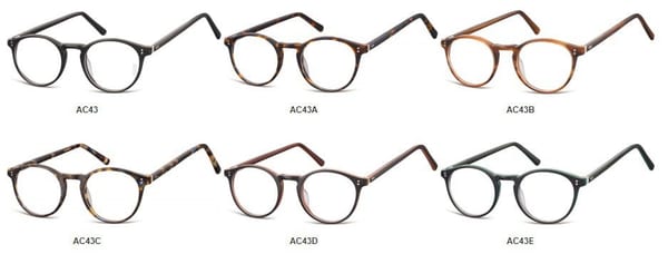 Okrągłe okulary oprawki zerowki korekcyjne Sunoptic AC43C