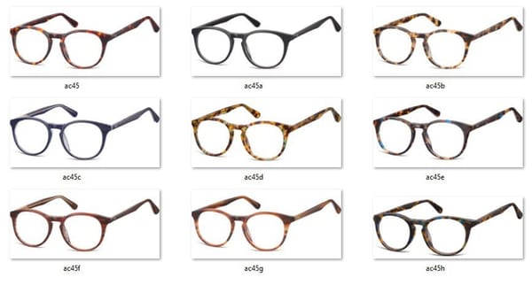 Okrągłe okulary oprawki zerowki korekcyjne Sunoptic AC45H