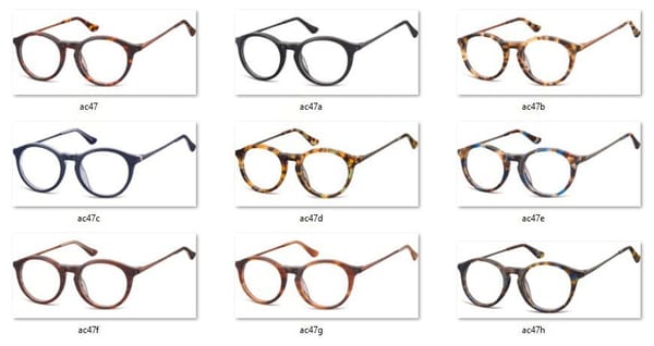 Okrągłe okulary oprawki zerowki korekcyjne Sunoptic AC47H