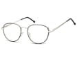 Owalne Okulary oprawki optyczne 918E czarno-srebrne