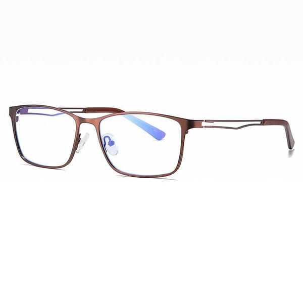 Męskie brązowe okulary do komputera BLUE LIGHT zerówki 2554B