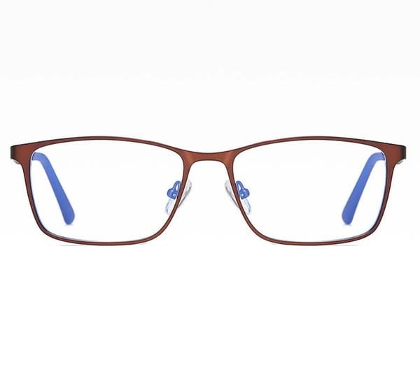 Męskie brązowe okulary do komputera BLUE LIGHT zerówki 2554B