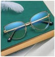 Okulary damskie kocie do komputera z filtrem Blue Light, zerówki 2586 złoty/czarny