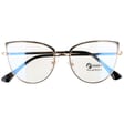 Okulary damskie kocie do komputera z filtrem Blue Light, zerówki 2586 złoty/czarny