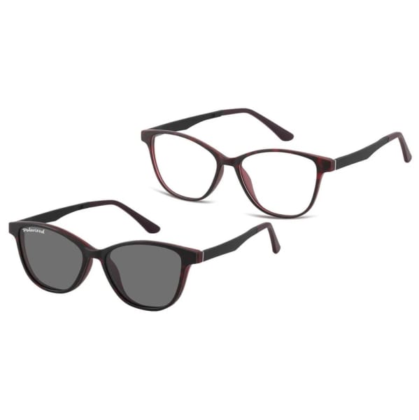 Damskie okulary pod korekcję z polaryzacyjną Nakładką przeciwsłoneczną na magnes CLIP-TRC-189A-1