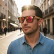 Drewniane męskie okulary przeciwsłoneczne polaryzacyjne lustrzane EST-406B