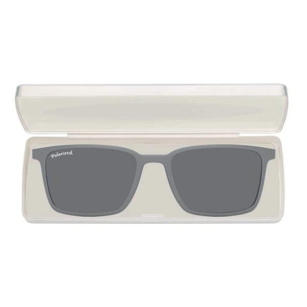 Prostokątne okulary pod korekcję z polaryzacyjną Nakładką przeciwsłoneczną na magnes CLIP-TRC-185C-1