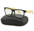 Drewniane okulary z filtrem BLUE LIGHT zerówki do komputera EST-113K-1M
