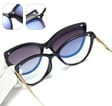 Damskie kocie okulary do komputera z nakładką przeciwsłoneczną Clip-on 2593