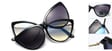 Damskie kocie okulary do komputera z nakładką przeciwsłoneczną Clip-on 2593