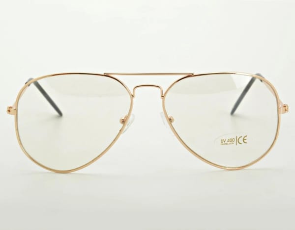 Złote pilotki okulary Zerówki Aviator 1910-1