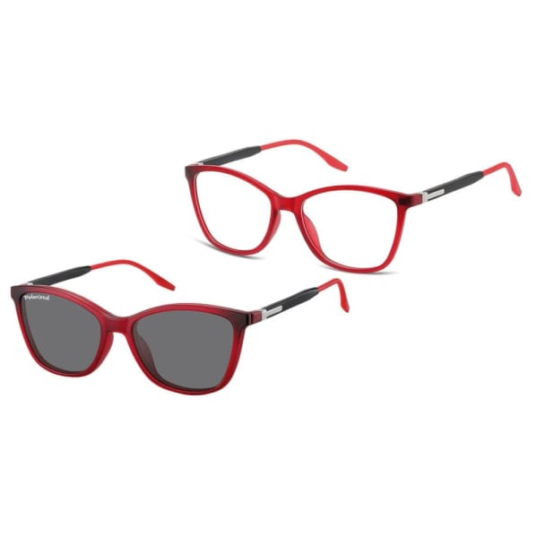 Damskie okulary pod korekcję z polaryzacyjną Nakładką przeciwsłoneczną na magnes CLIP-TRC-186C-1