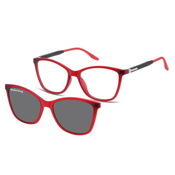 Damskie okulary pod korekcję z polaryzacyjną Nakładką przeciwsłoneczną na magnes CLIP-TRC-186C-1