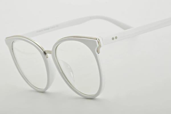 Białe okulary damskie z filtrem BLUE LIGHT do komputera zerówki EST-109K-5