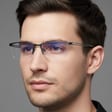 Żyłkowe męskie okulary do komputera TV smartfona BLUE LIGHT zerówki czarne 2596A