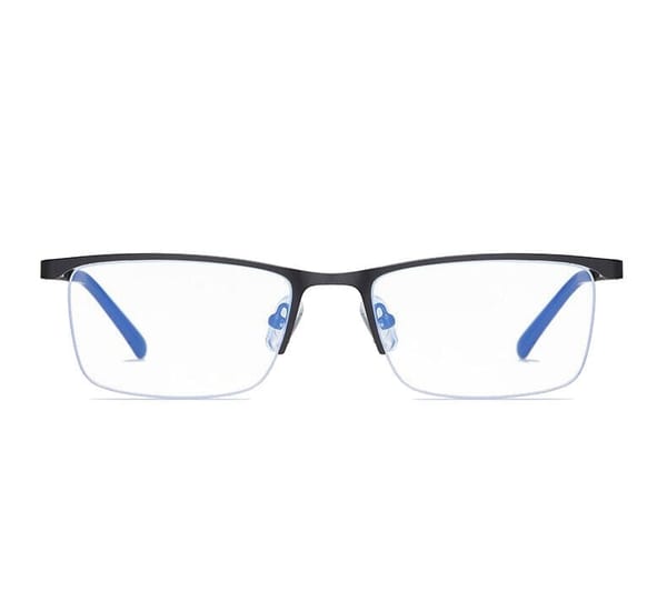 Żyłkowe męskie okulary do komputera TV smartfona BLUE LIGHT zerówki czarne 2596A