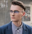 Żyłkowe męskie okulary do komputera TV smartfona BLUE LIGHT zerówki czarne 2596A