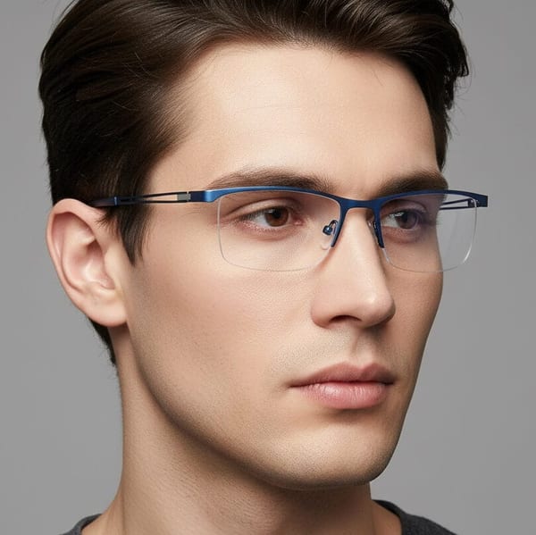 Żyłkowe męskie okulary do komputera TV smartfona BLUE LIGHT zerówki niebieskie 2596B