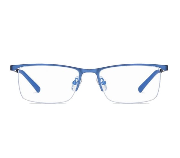Żyłkowe męskie okulary do komputera TV smartfona BLUE LIGHT zerówki niebieskie 2596B