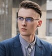Żyłkowe okulary do komputera męskie TV smartfona BLUE LIGHT zerówki czarne 2597A