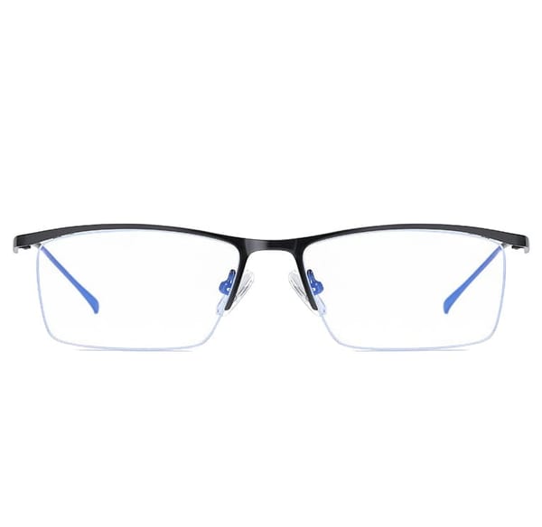 Żyłkowe okulary do komputera męskie TV smartfona BLUE LIGHT zerówki czarne 2597A