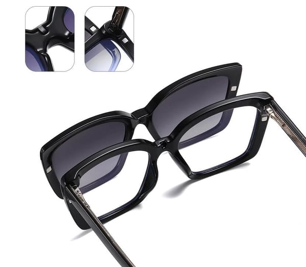 2w1 Okulary damskie do komputera z nakładką przeciwsłoneczną na magnes Clip-On 25134