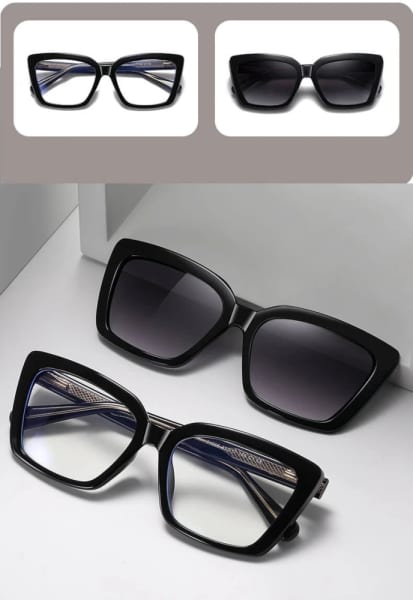 2w1 Okulary damskie do komputera z nakładką przeciwsłoneczną na magnes Clip-On 25134