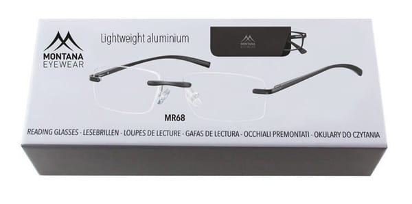 Patentki Bezramkowe Asferyczne Okulary aluminiowe do Czytania Montana MR68 moc: +3.5