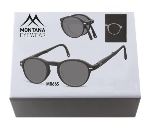 Przyciemniane Składane okulary do czytania Asferyczne Lenonki Montana BOX66S moc: +3.5