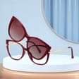 2w1 Okulary damskie do komputera z nakładką przeciwsłoneczną na magnes Clip-On 25138C bordowe