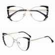 Damskie kocie okulary zerówki do komputera BLUE LIGHT z flexami 25136 black/gold