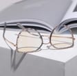 Damskie kocie okulary zerówki do komputera BLUE LIGHT z flexami 25137A szary/złoty