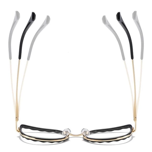 Damskie kocie okulary zerówki do komputera BLUE LIGHT z flexami 25137A szary/złoty