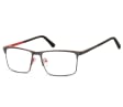 Okulary zerówki korekcyjne Nerd Prostokątne Flex 909 czarno-czerwone