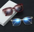 Bordowe Damskie okulary do komputera z nakładką przeciwsłoneczną Clip-on 25109D