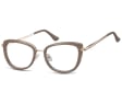 Okulary oprawki korekcyjne kocie oczy zerówki Sunoptic flex MTR-99C brązowo-złote