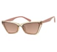 Szerokie pudrowe damskie okulary przeciwsłoneczne Exclusive kocie CO-384A