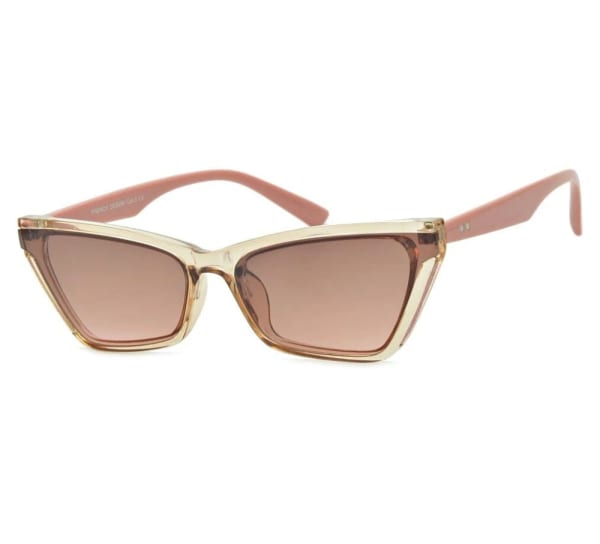 Szerokie pudrowe damskie okulary przeciwsłoneczne Exclusive kocie CO-384A