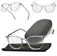 Plusy +1.50 szare okulary do czytania kwadratowe korekcyjne ST322