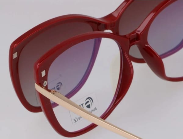 Damskie okulary do komputera z nakładką przeciwsłoneczną Clip-on 25114D