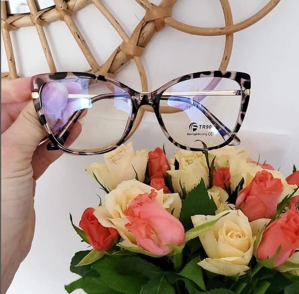 Damskie okulary do komputera z nakładką przeciwsłoneczną Clip-on 25114E